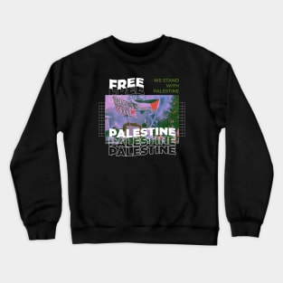 Free Palestine //  SUPPORT PALESTINE Crewneck Sweatshirt